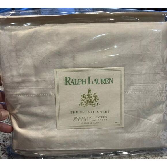 Ralph Lauren The Estate Fairchild Floral Sand Dune Flat Full Sheet - Picture 1 of 5